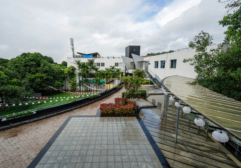 The open-air Terrace Garden at The Woodrose Club, JP Nagar